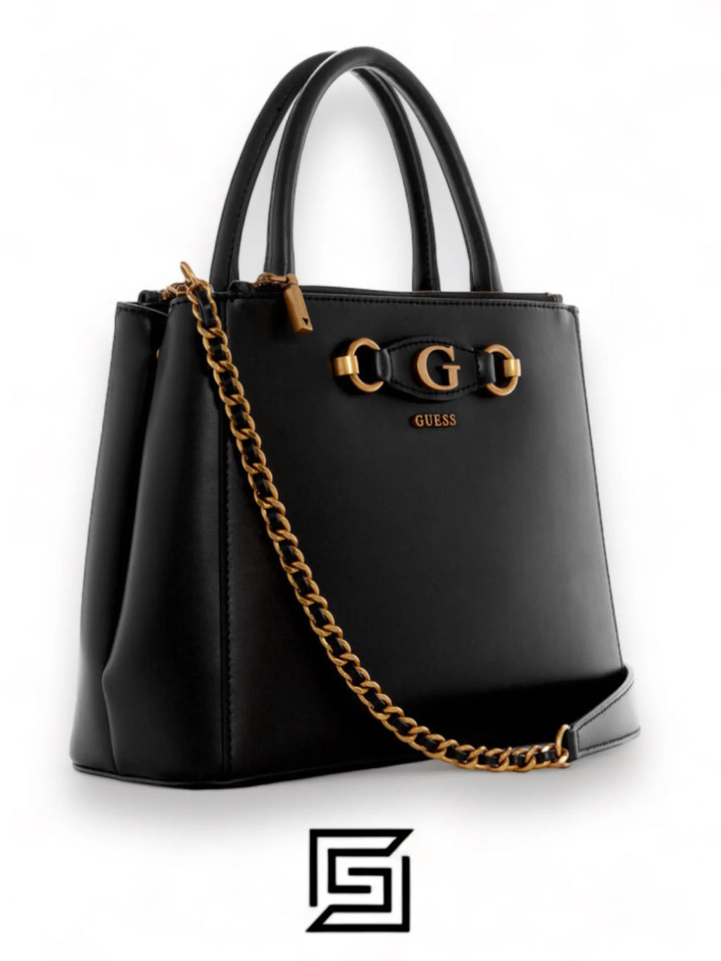 leather Guess Izzy Wide Tote SB865406 BLACK
