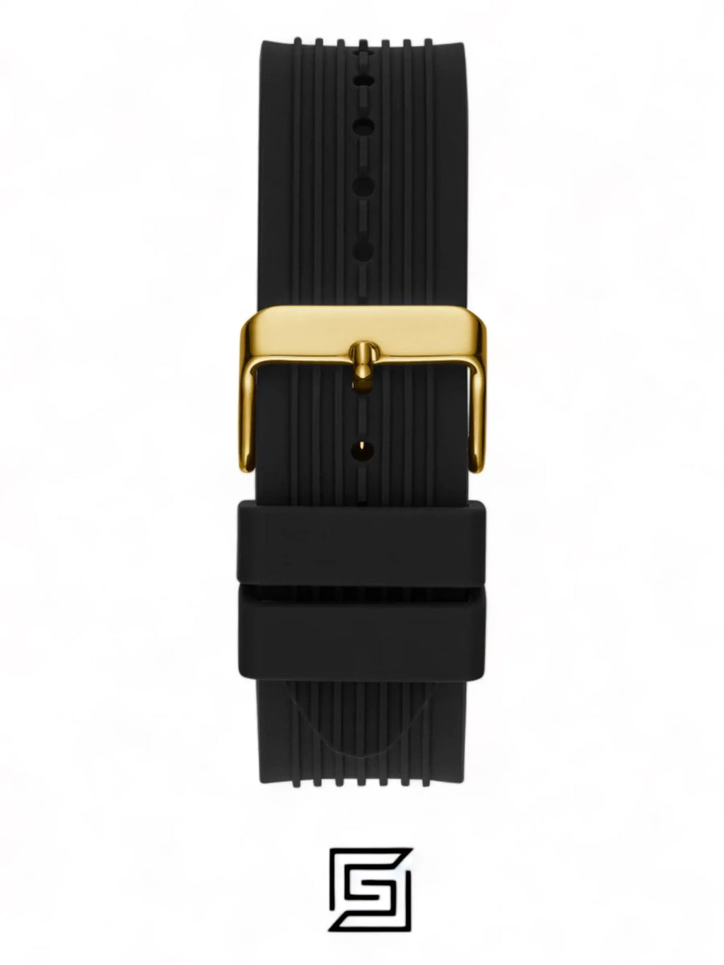 original-watches GUESS Mens Black Gold Tone Multi-function Watch GW0057G1