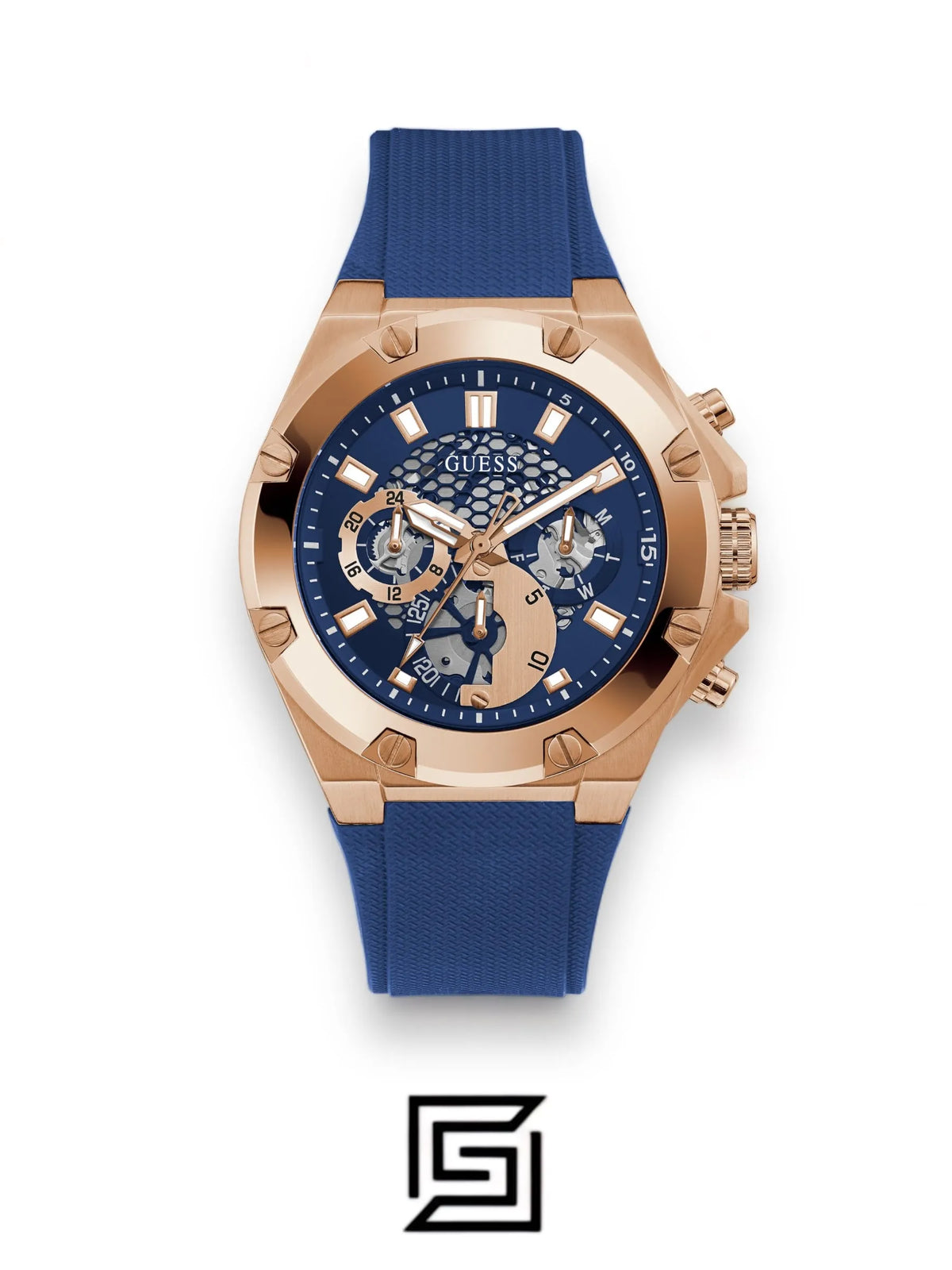 GUESS BLACK SILICONE STRAP MEN WATCHES GW0334G3