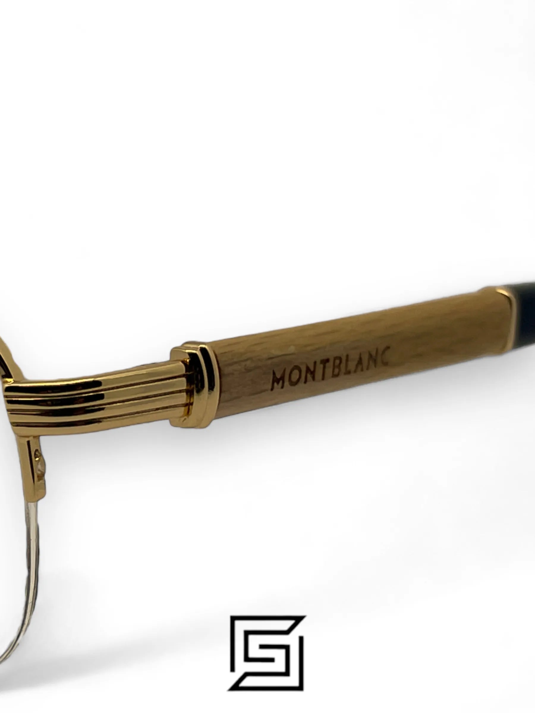 نظارة مون بلان MONT BLANC MB 447 028 ذهبي خشبي جديدة