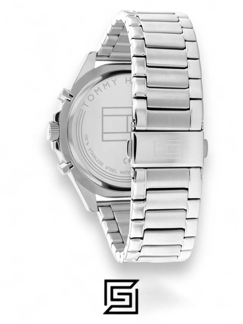 original-watches Tommy Hilfiger Silver Steel Black Dial Men's Multi-function Watch - 1791916