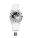 Guess W1098L1 White Strap Silver Dial Watch