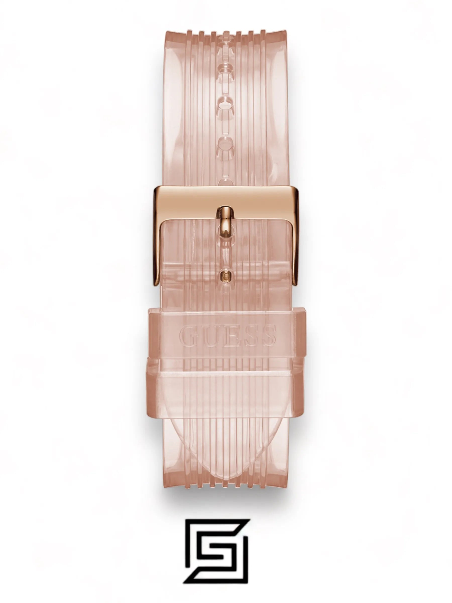 Guess original-watches ساعة يد نسائية متعددة الوظائف بمينا وردي من البولي يوريثان GW0409L3
