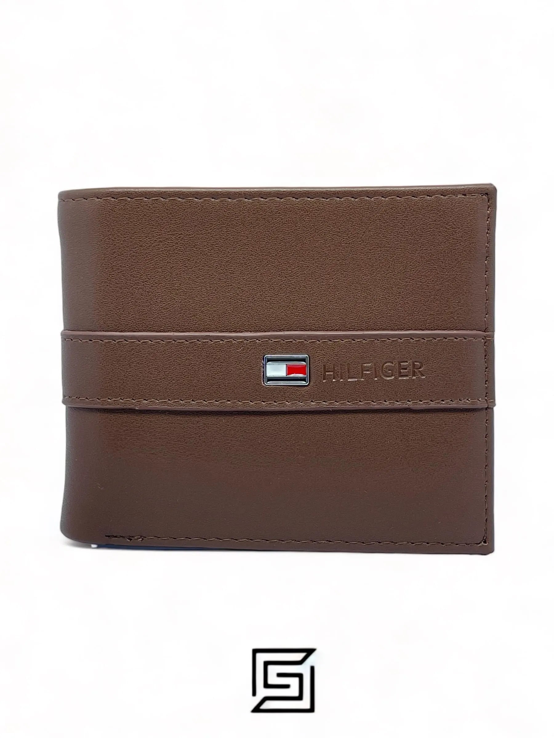 leather TOMMY SINGLE WALLET W FLAT/BROWN