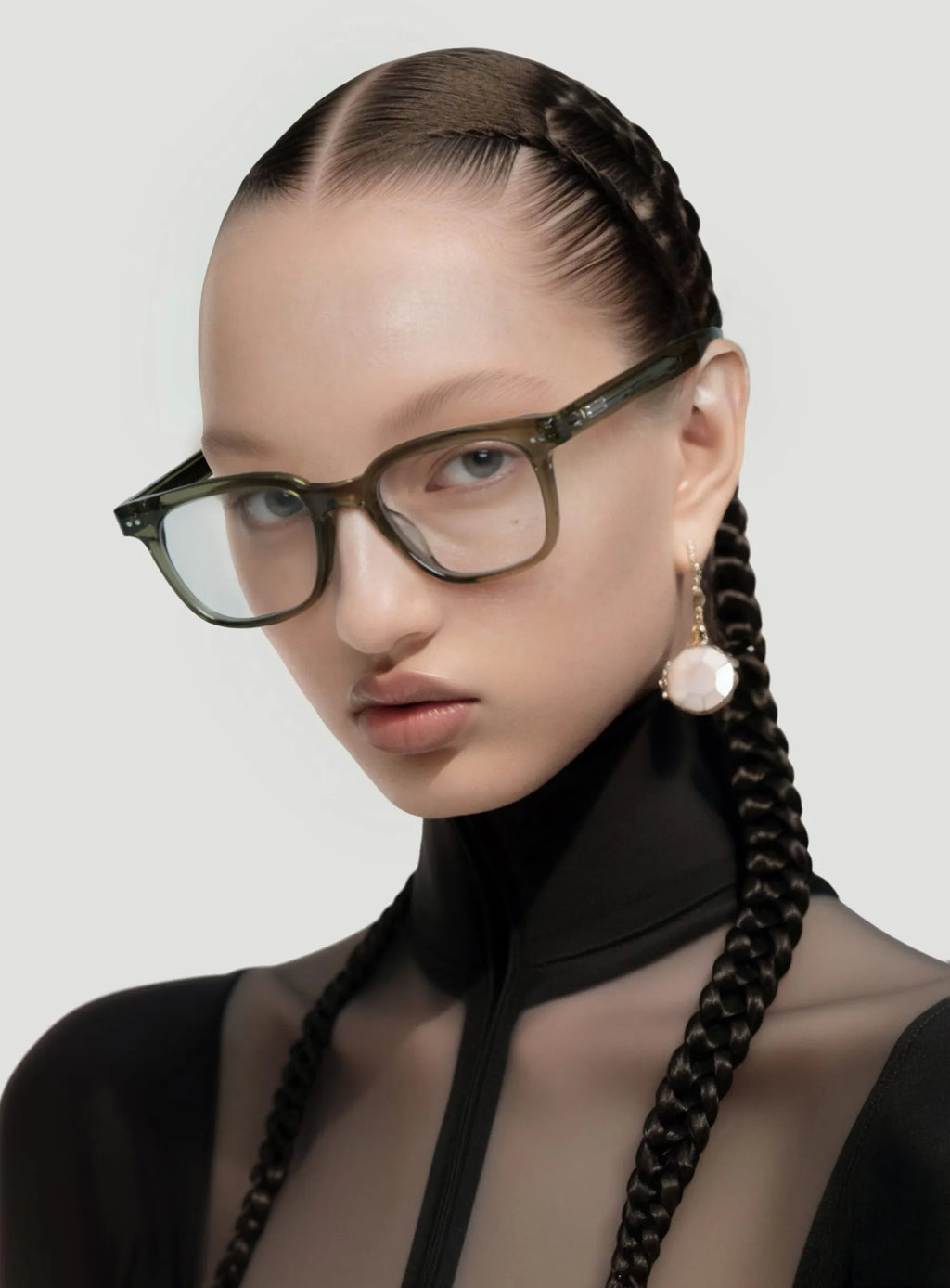 Gentle Monster eyeglasses EVAN COL.KC1- TRANSPARENT OLIVE