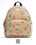 Coach leather Mini Court Backpack In Signature Canvas With Heart Cherry Print Style No. CF424