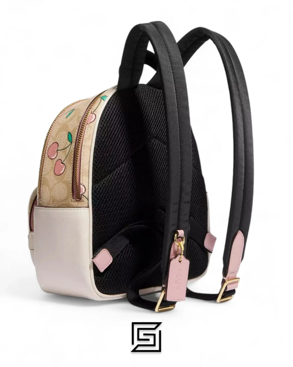 Coach leather Mini Court Backpack In Signature Canvas With Heart Cherry Print Style No. CF424