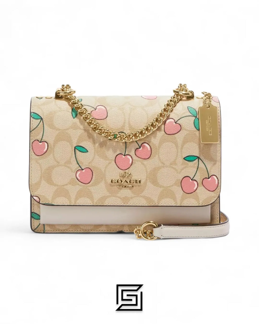 Coach leather Klare Crossbody In Signature Canvas With Heart Cherry Print CE610