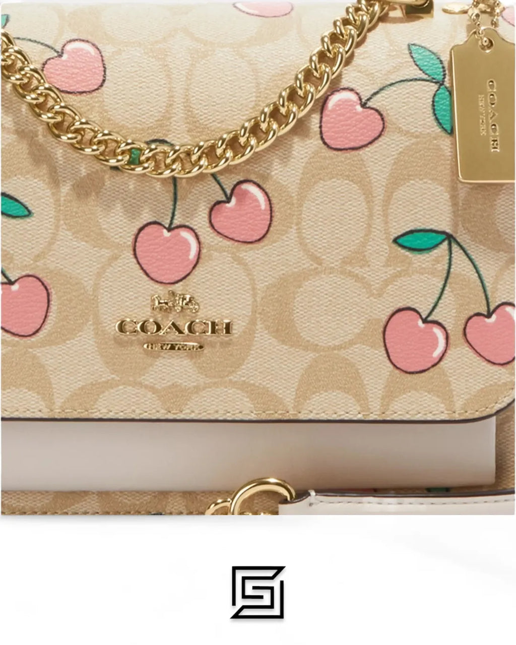 Coach leather Klare Crossbody In Signature Canvas With Heart Cherry Print CE610