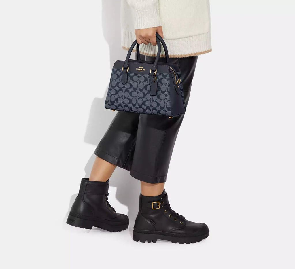 Coach leather Mini Darcie Carryall Bag In Signature Chambray Style No. CH859