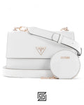 leather GUESS ALEXIE FLAP CROSSBODY BAG VG841619, WVG84 16190 WHITE