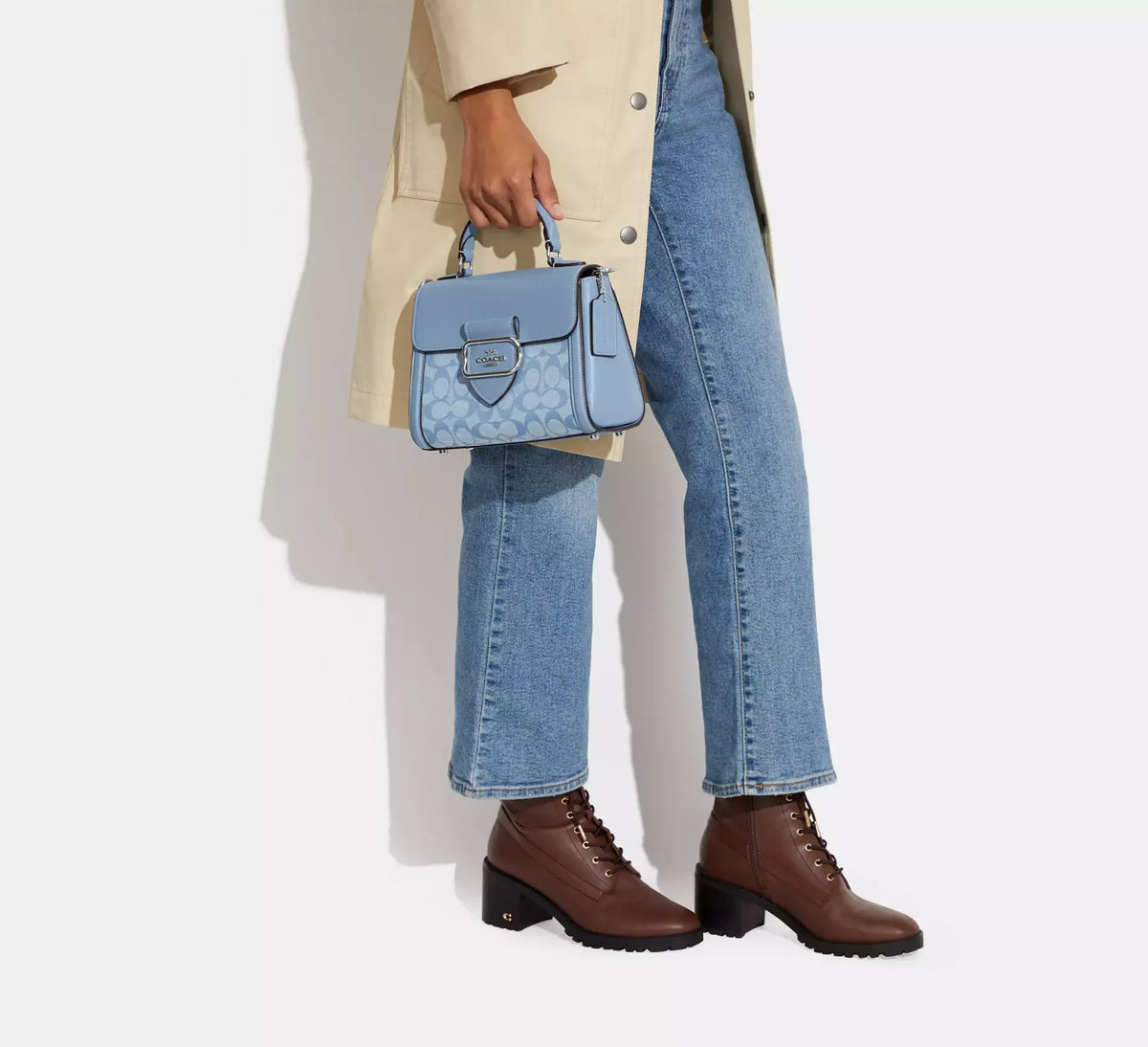 Morgan Top Handle Satchel Bag In Signature Chambray Style No. CH142