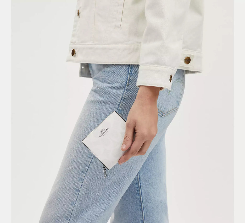 Snap Wallet In Signature Canvas C3309 WHITE