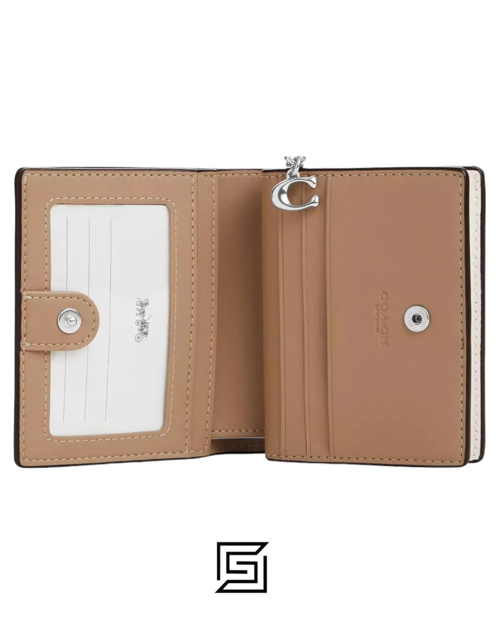 Snap Wallet In Signature Canvas C3309 WHITE