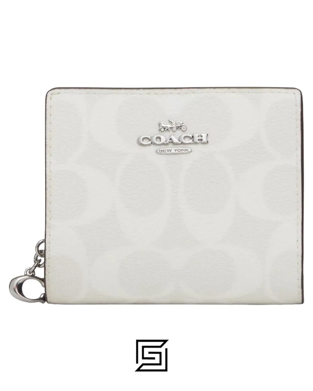 Snap Wallet In Signature Canvas C3309 WHITE