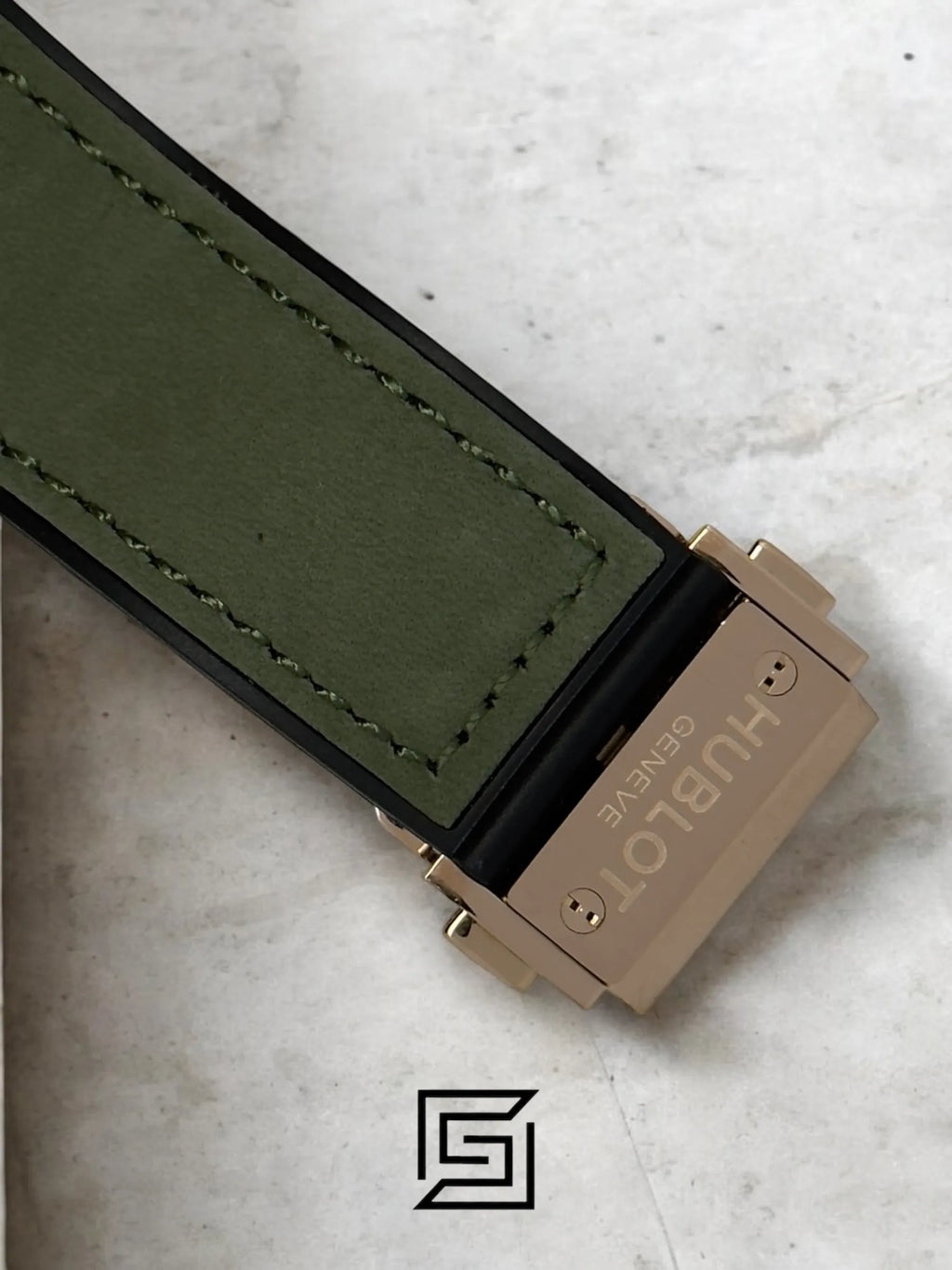 Hublot Classic Fusion Rose Gold – Black Dial – Japanese Quartz – Green Chamois Strap