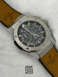 watches HUBLOT CLASSIC NEW - Brown Chamois Band - Grey Dial - Silver Body