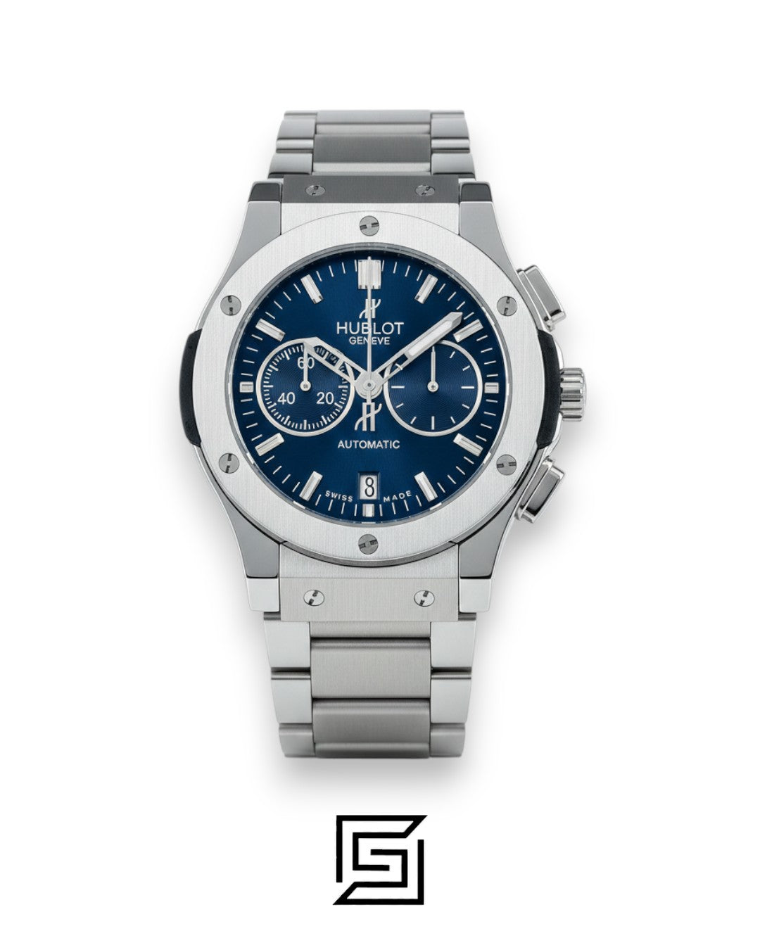 Hublot Classic Fusion Chronograph - Silver Metal - Blue Dial - Stainless Steel