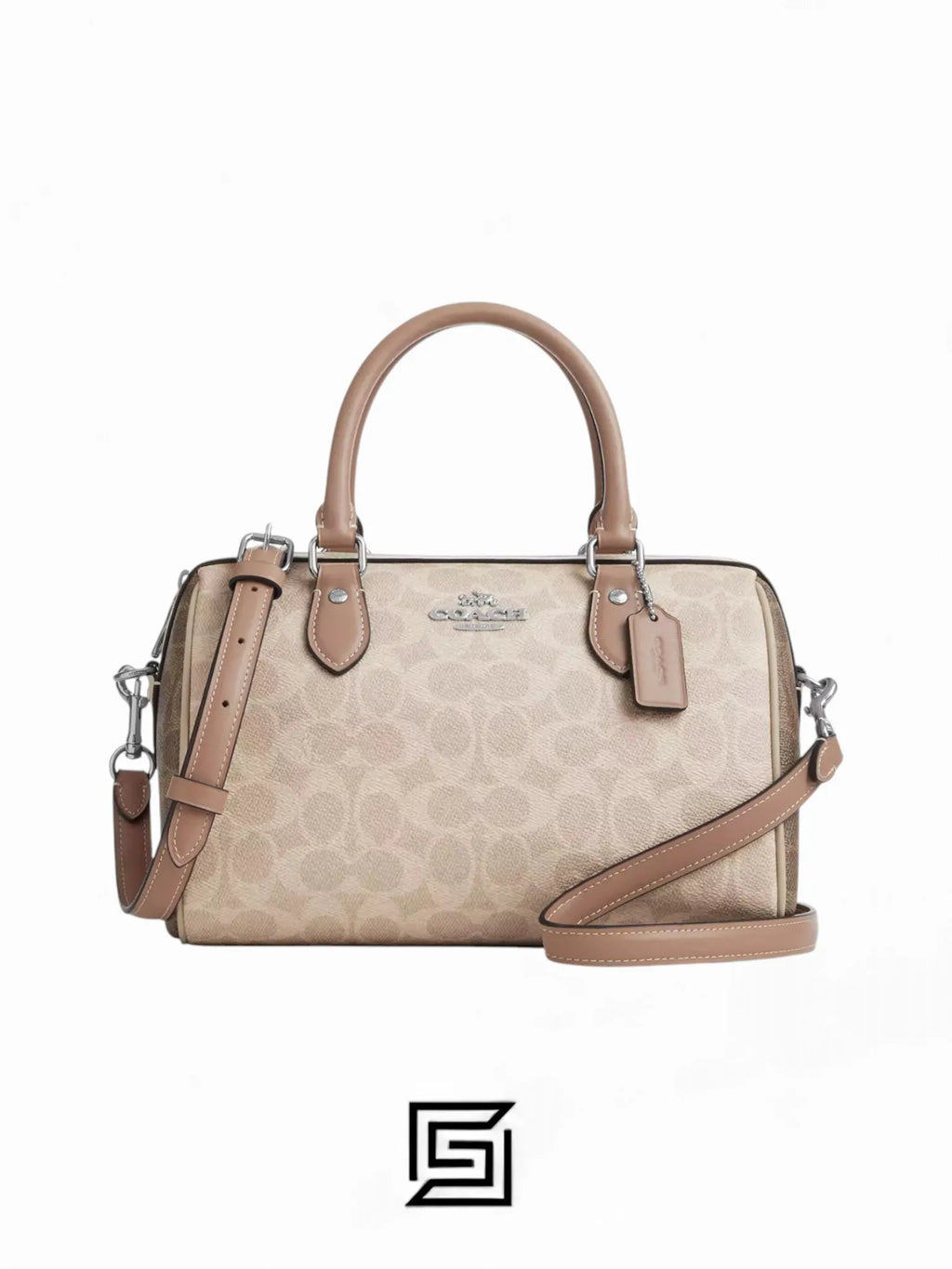 Coach leather Rowan Satchel Bag In Blocked Signature Canvas CW377