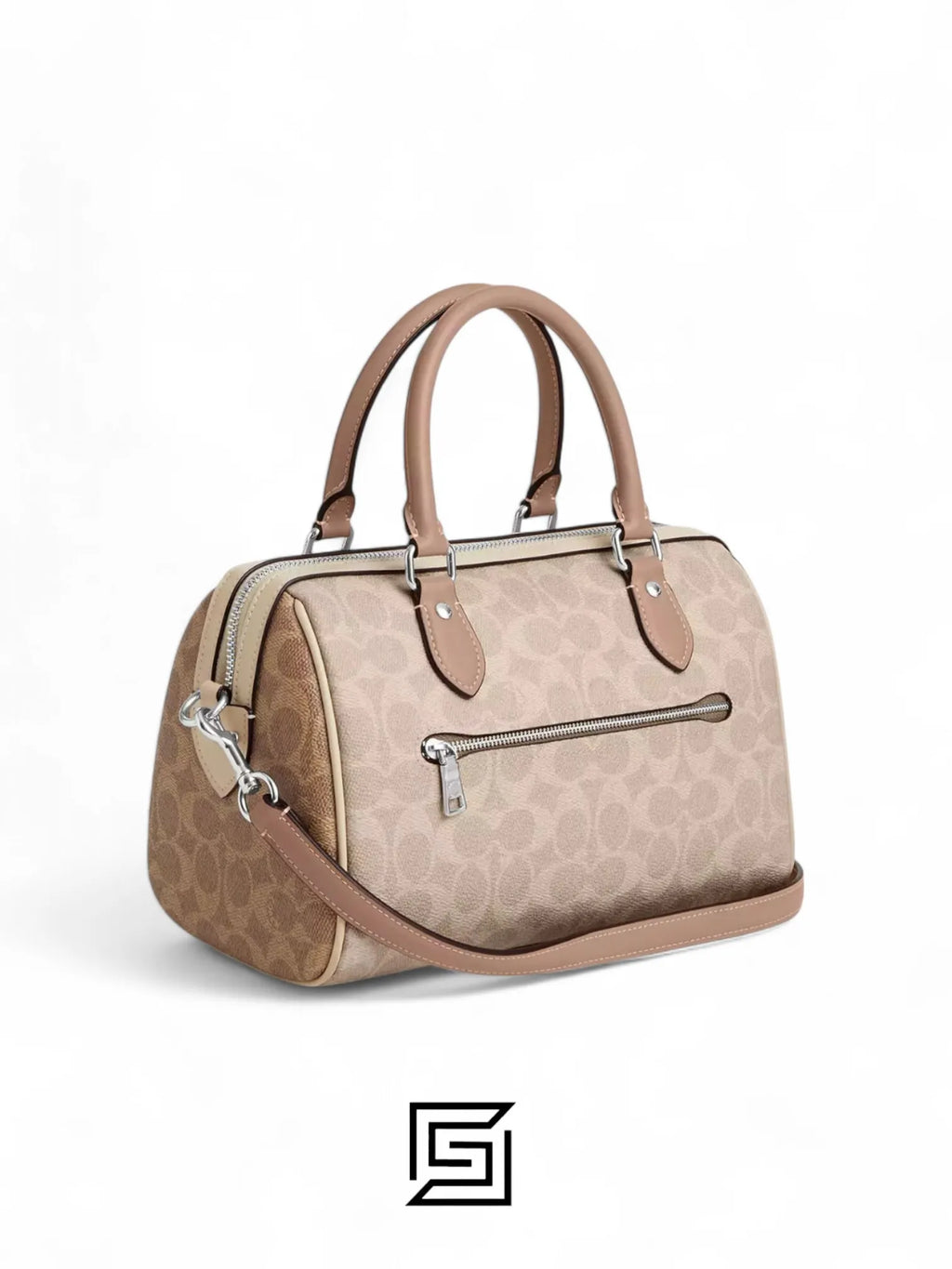 Coach leather Rowan Satchel Bag In Blocked Signature Canvas CW377