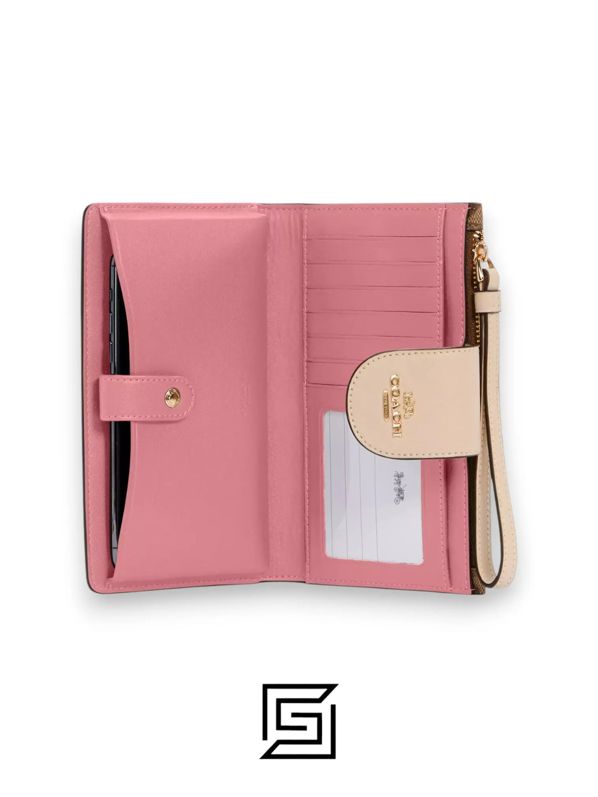 Phone Wallet In Signature Canvas With Evergreen Floral Print Style No. C3722