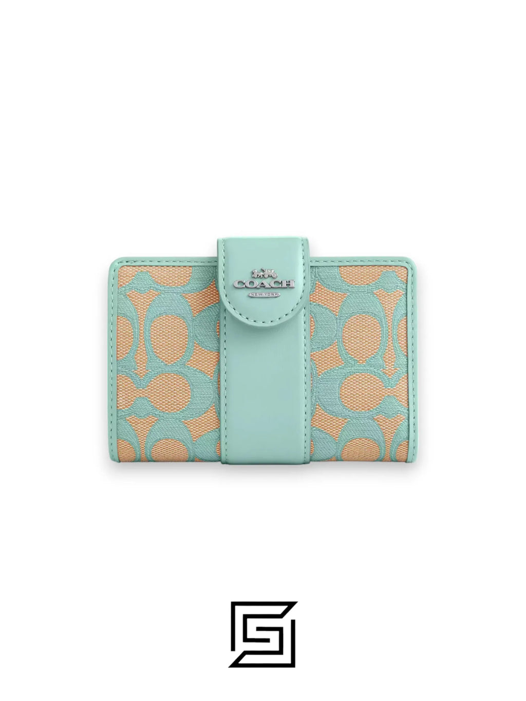 Medium Corner Zip Wallet In Signature Jacquard Style Number CT922 Tiffany
