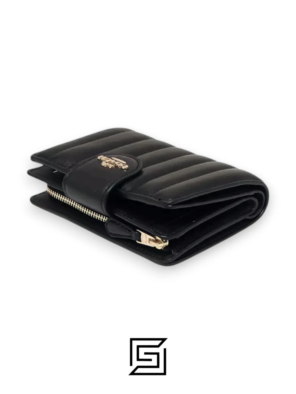 Medium Corner Zip Wallet With Quilting Style No. C3454 Black