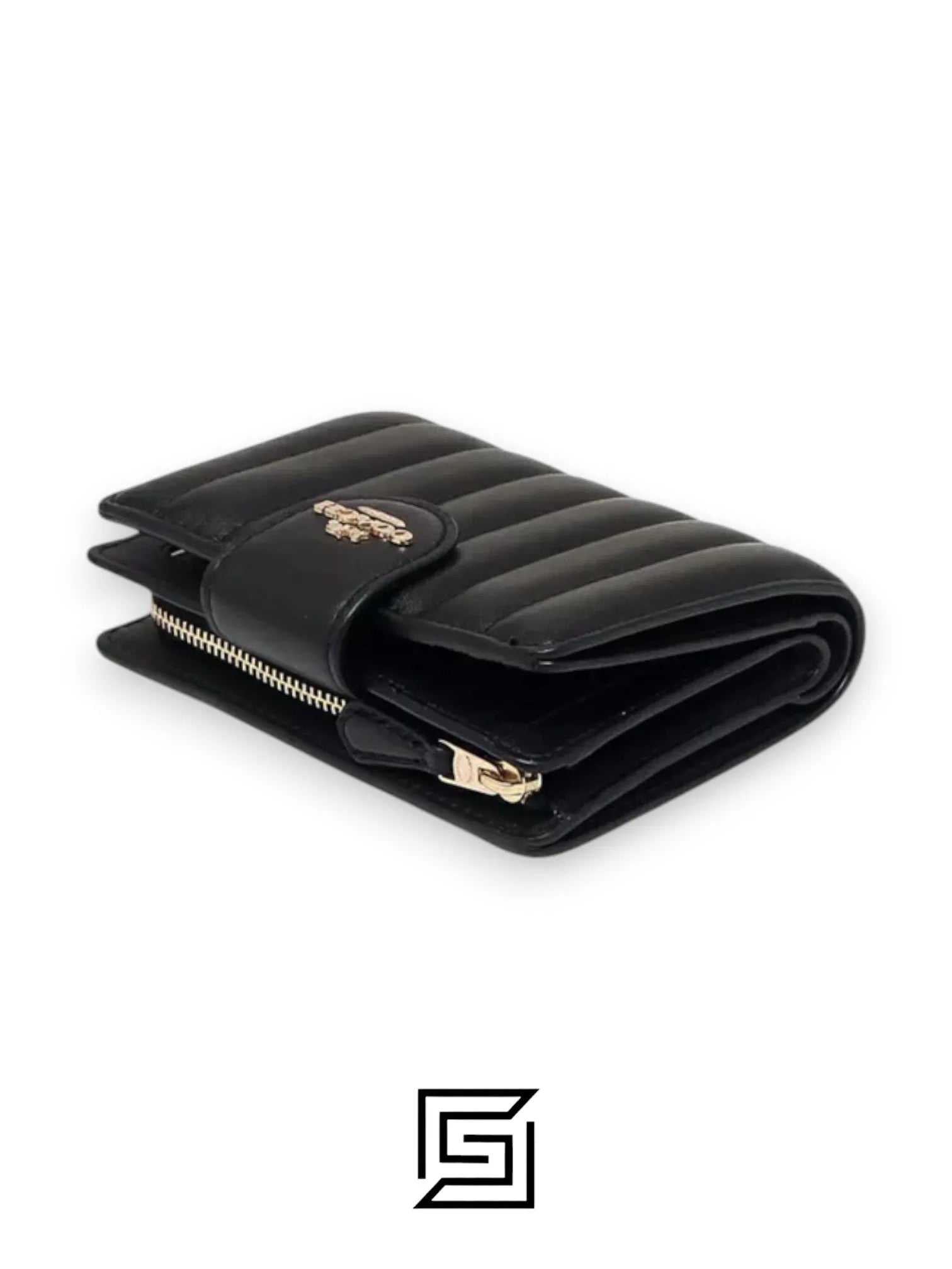 Medium Corner Zip Wallet With Quilting Style No. C3454 Black