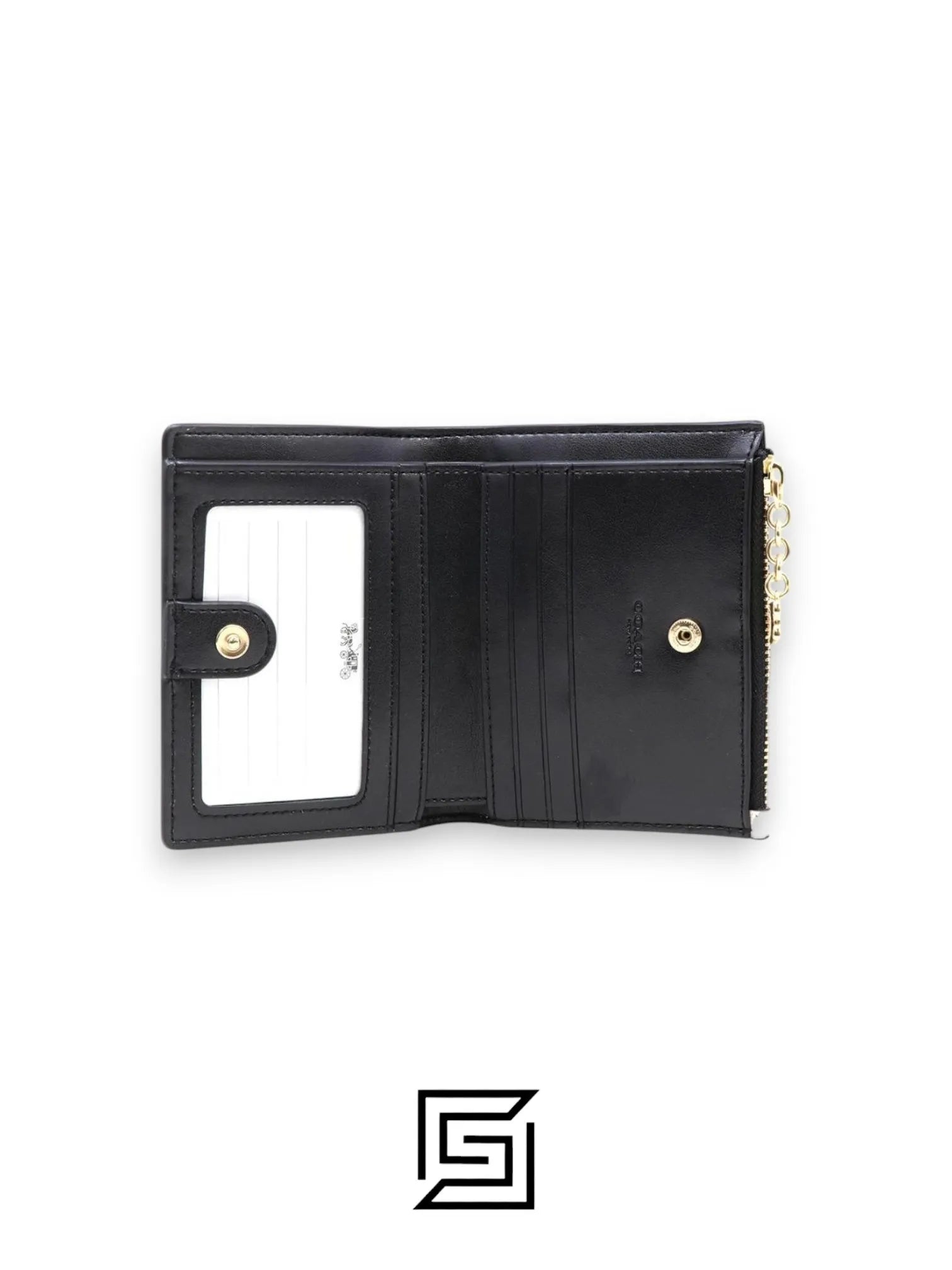 محفظة بطاقات COACH Snap بطبعة قلوب الطباشير الملونة F91058