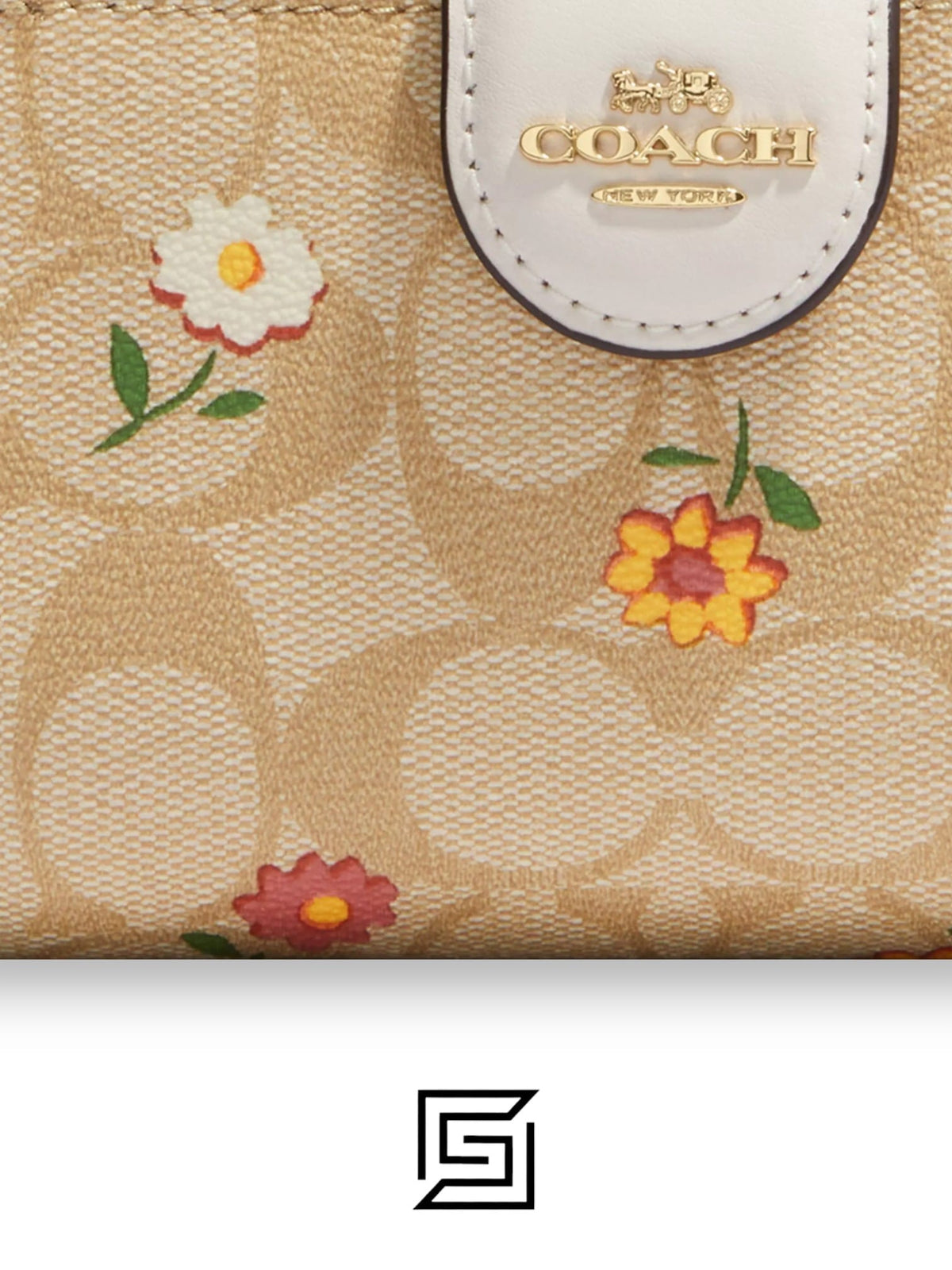Medium Corner Zip Wallet In Signature Canvas With Nostalgic Ditsy Print CH480