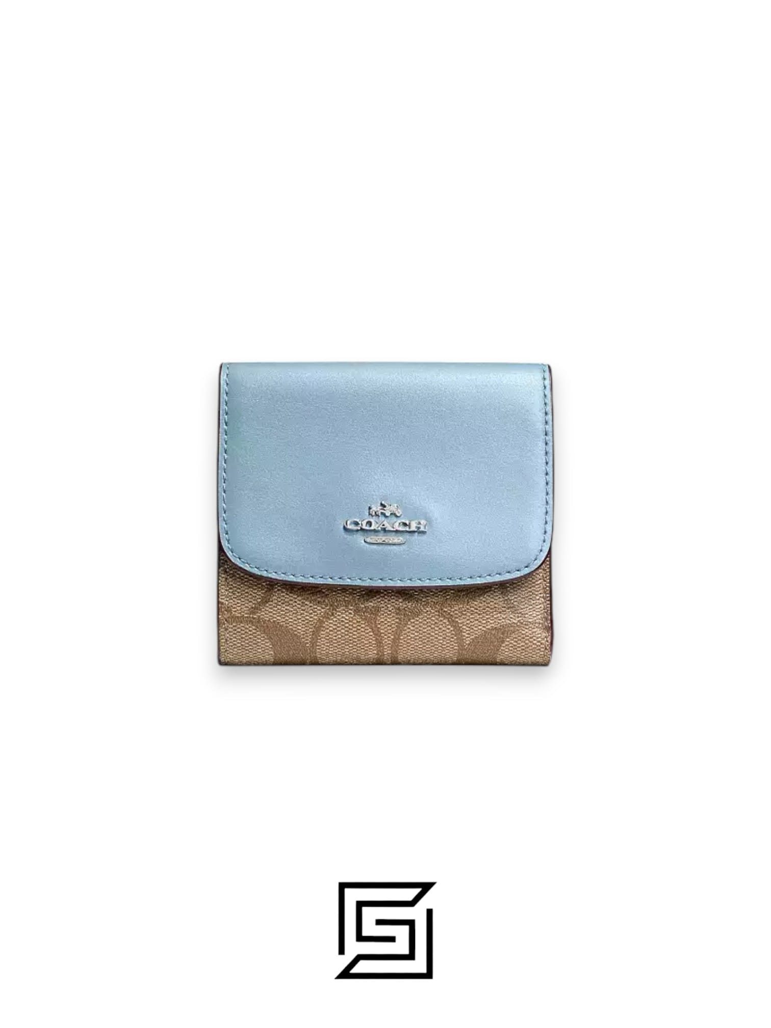 محفظة صغيرة بنقشة Signature Style No. F87589 أزرق