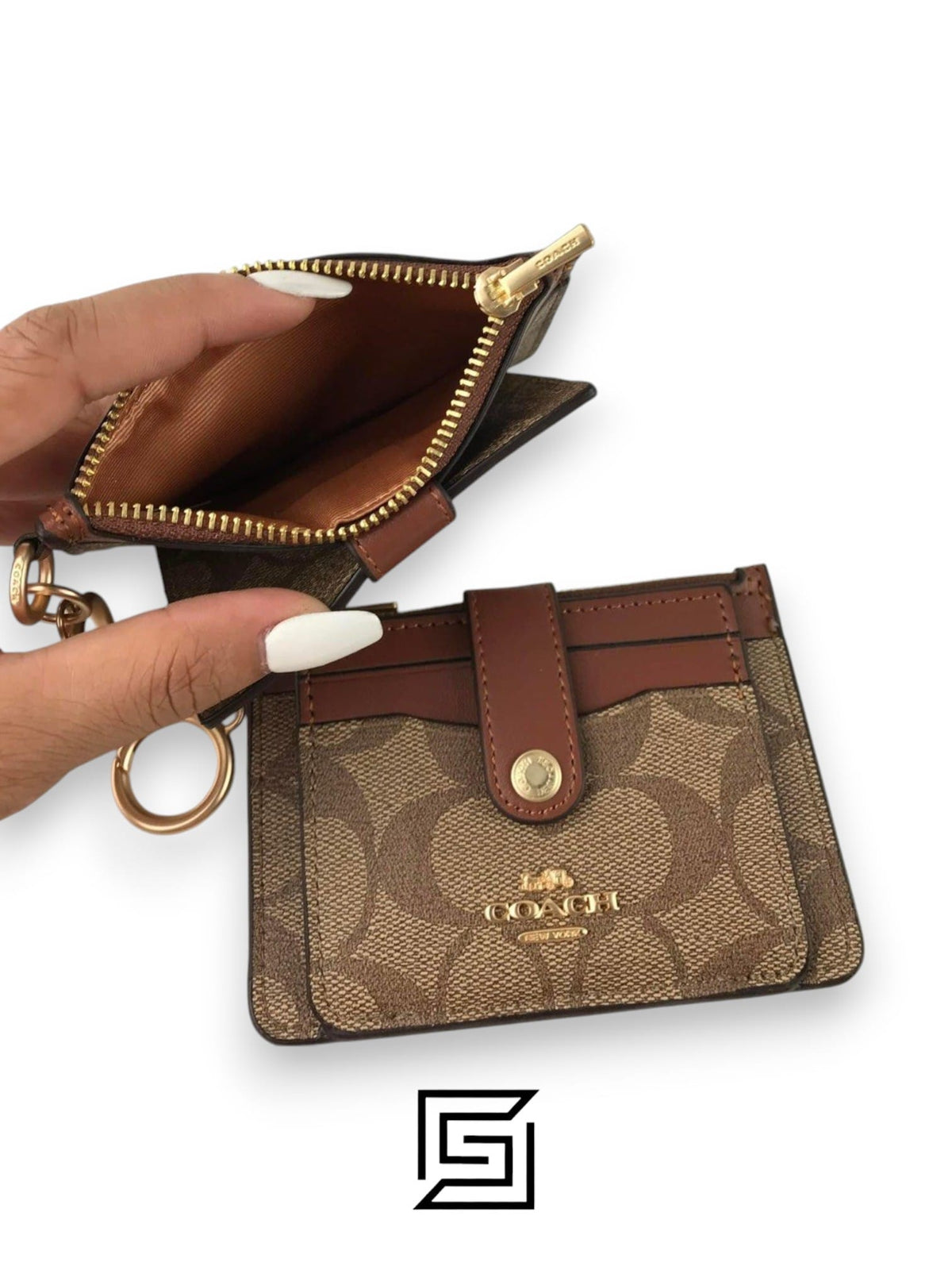 Attachment Card Case In Signature Canvas C7398 Brown x Brown