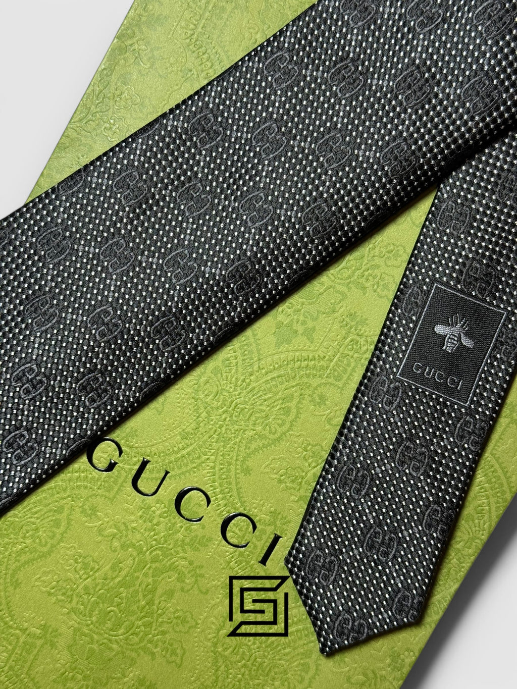 Gucci - Black Color Big G Pattern With Silver Dots
