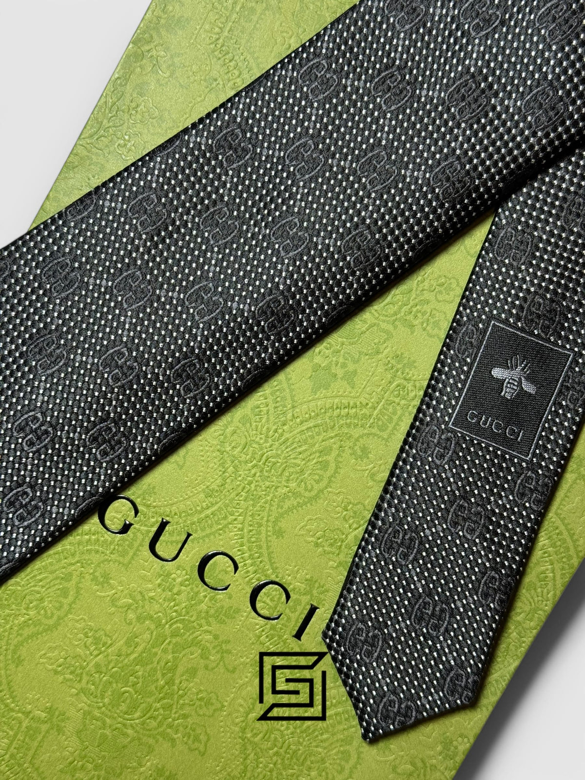 Gucci - Black Color Big G Pattern With Silver Dots