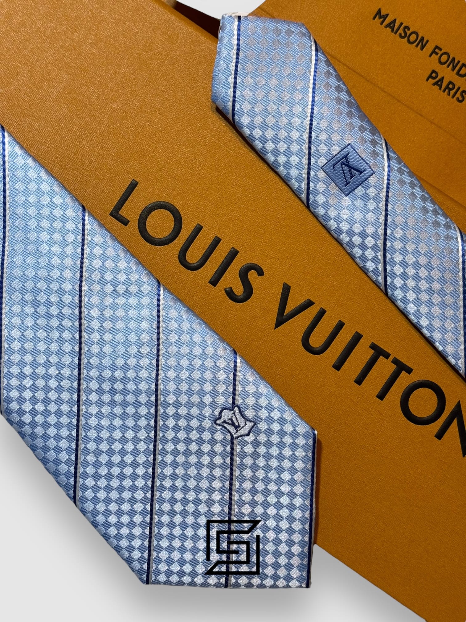 Louis Vuitton -Baby Blue - Blue Striped Italian Style