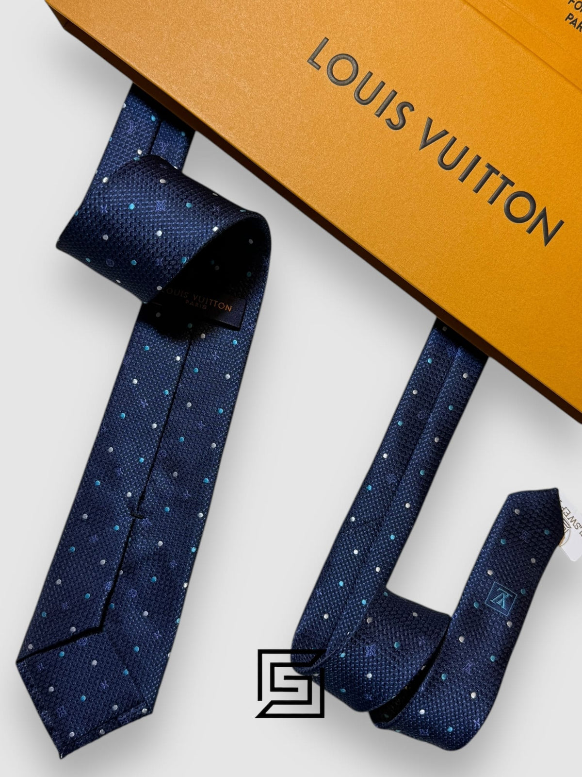 Louis Vuitton - Navy Blue LV Big Pattern With Dots Italian Style