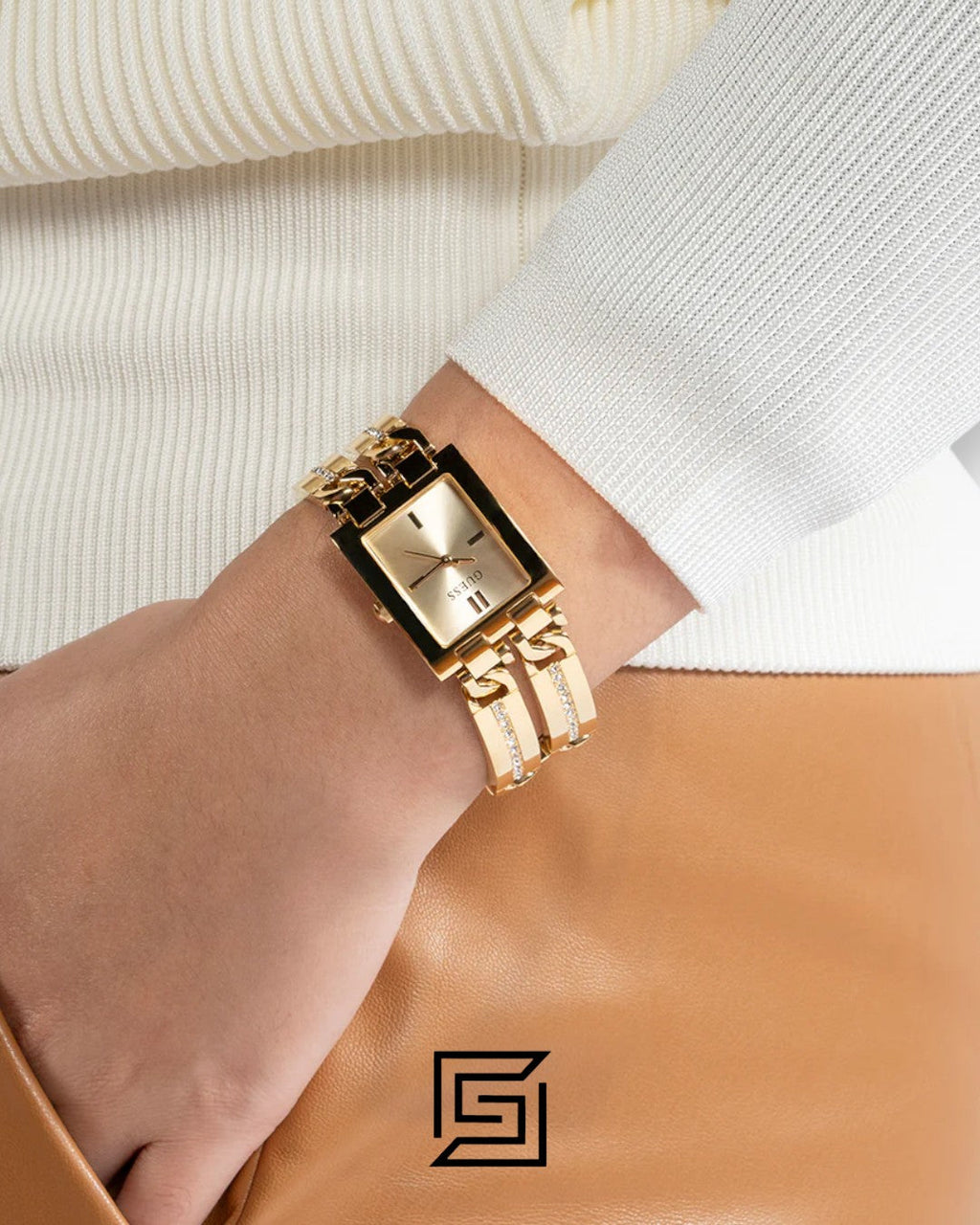 GUESS Ladies Gold Tone Analog Watch GW0668L2