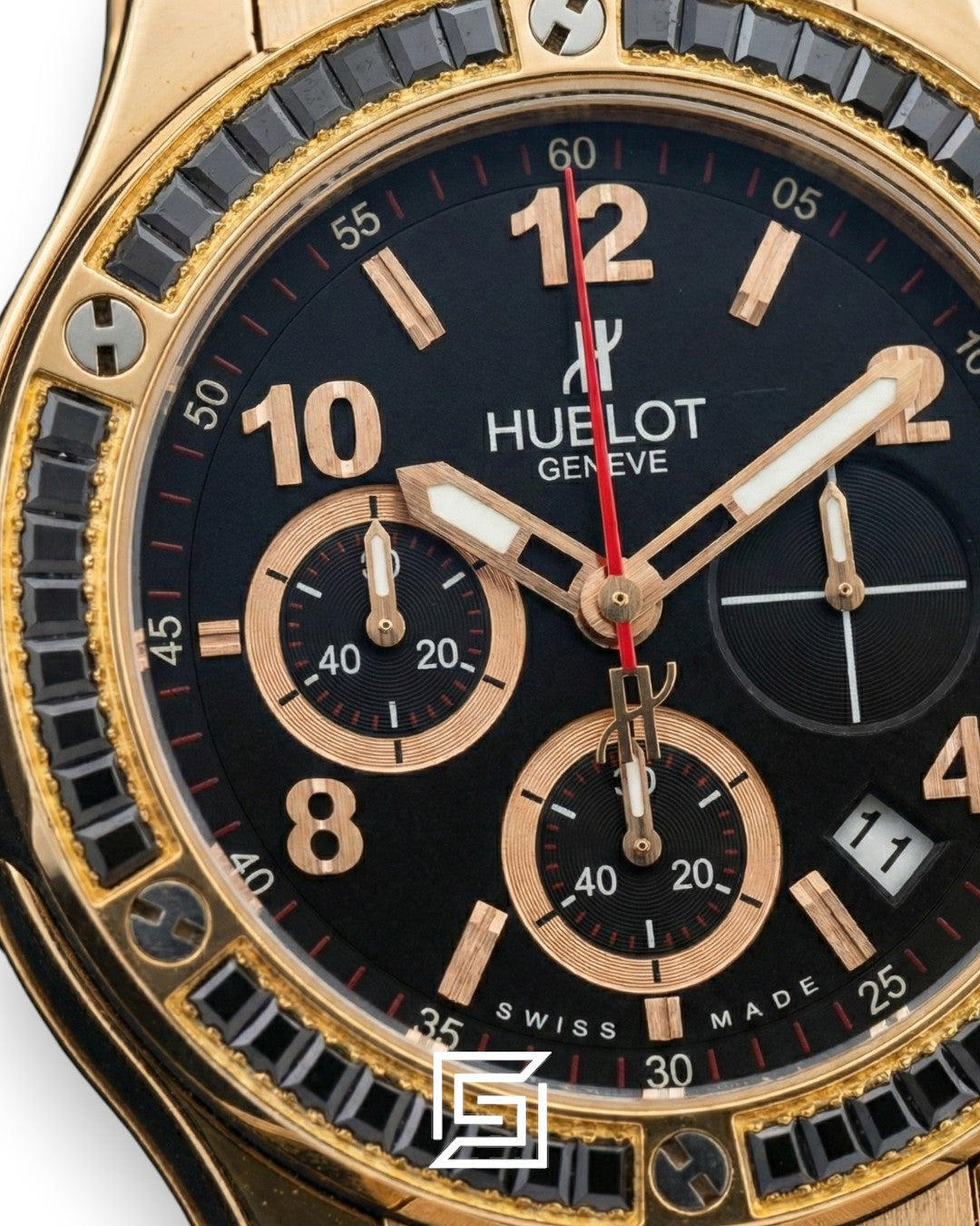 Hublot Big Bang Women – Black Diamond Bezel, Rose Gold & Black Dial