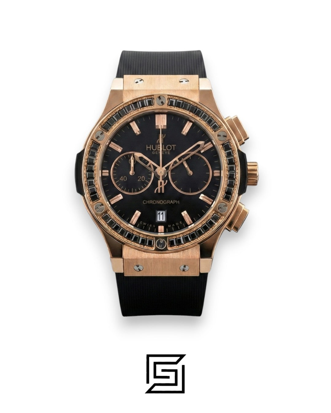Hublot Big Bang Women – Black Diamond Bezel, Rose Gold & Black Dial