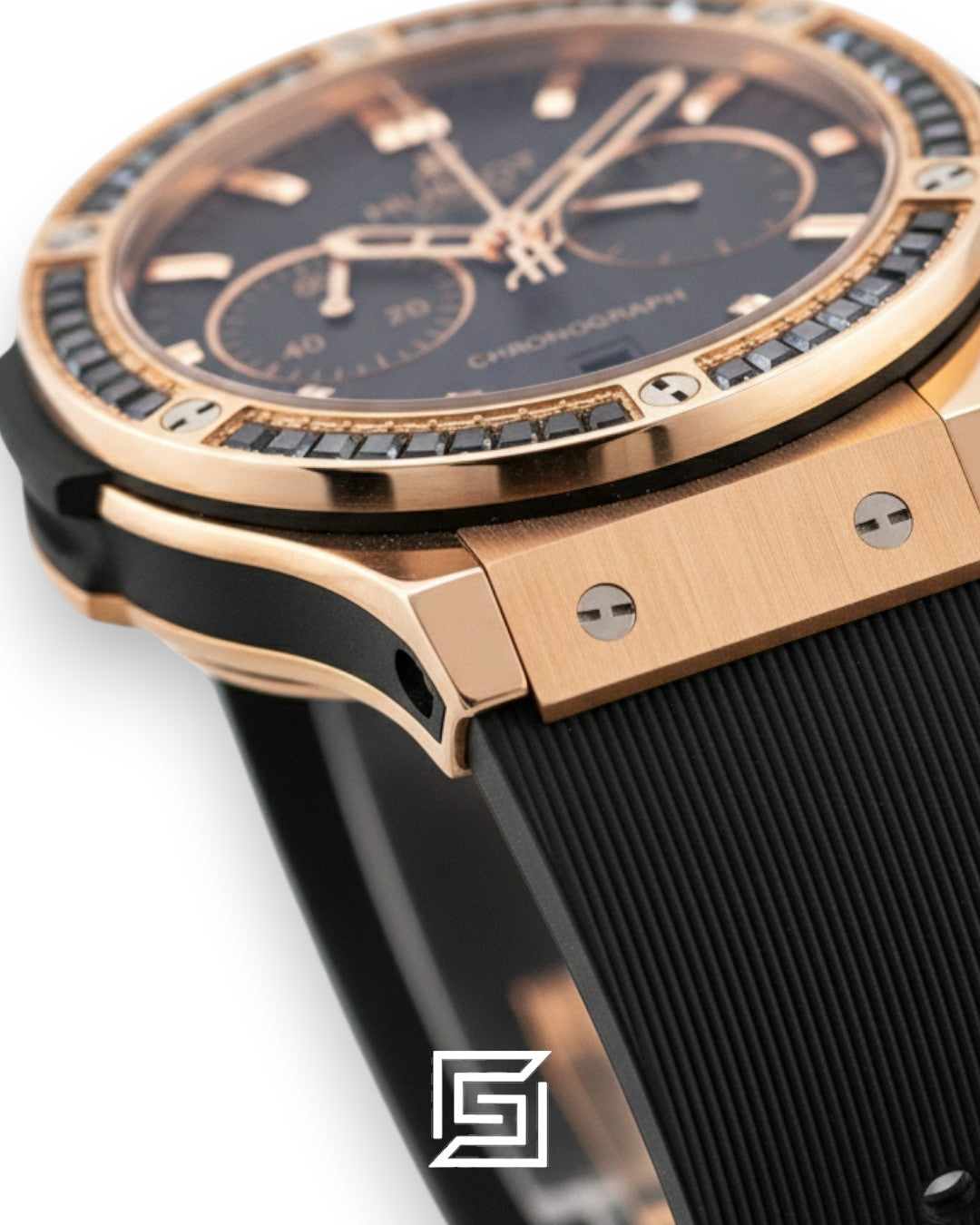 Hublot Big Bang Women – Black Diamond Bezel, Rose Gold & Black Dial