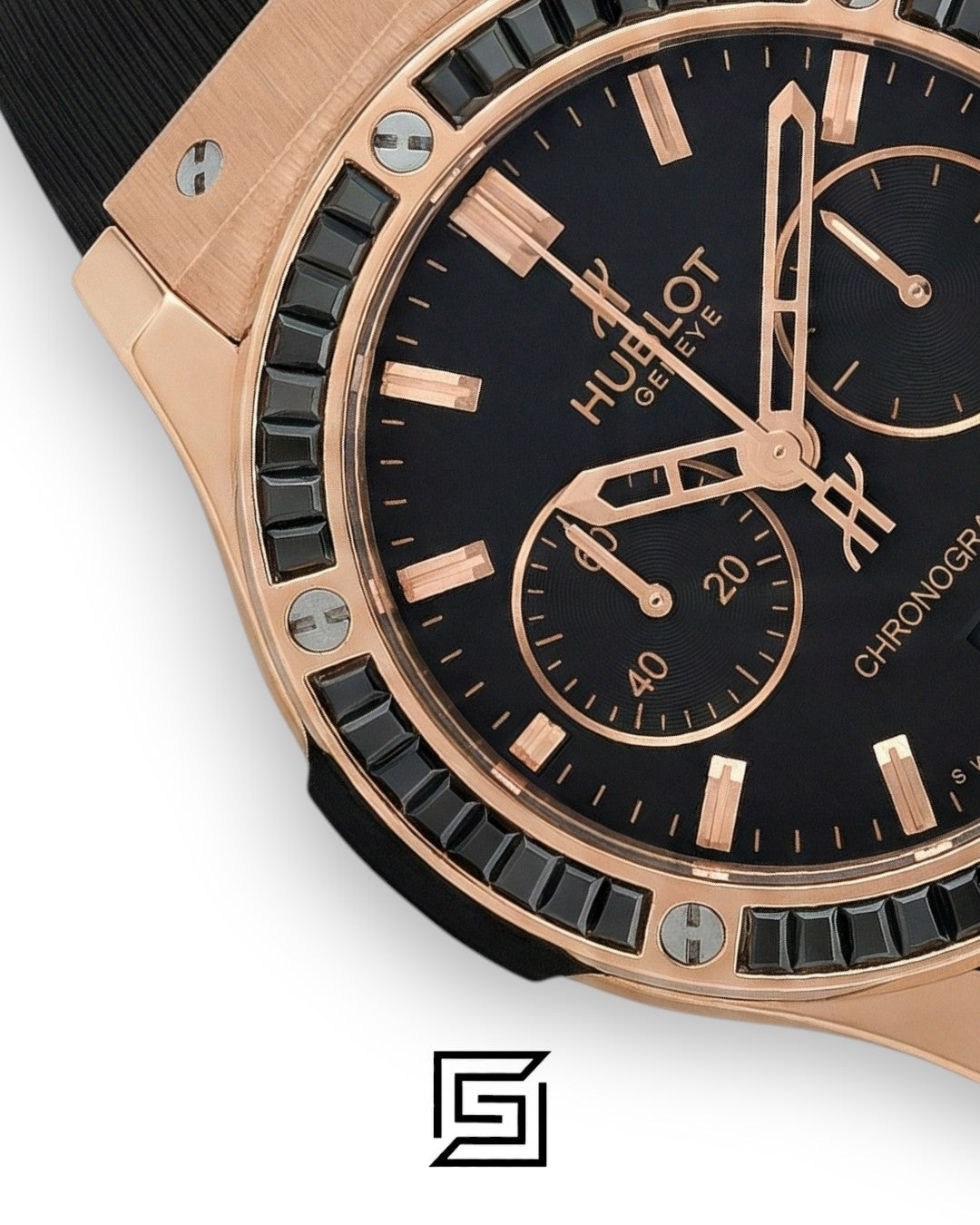 Hublot Big Bang Women – Black Diamond Bezel, Rose Gold & Black Dial