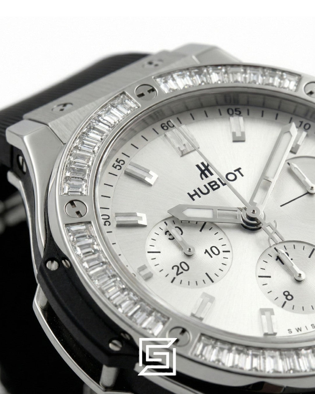 Hublot Big Bang Women - White Diamond - Black Rubber Strap - Japanese Quartz