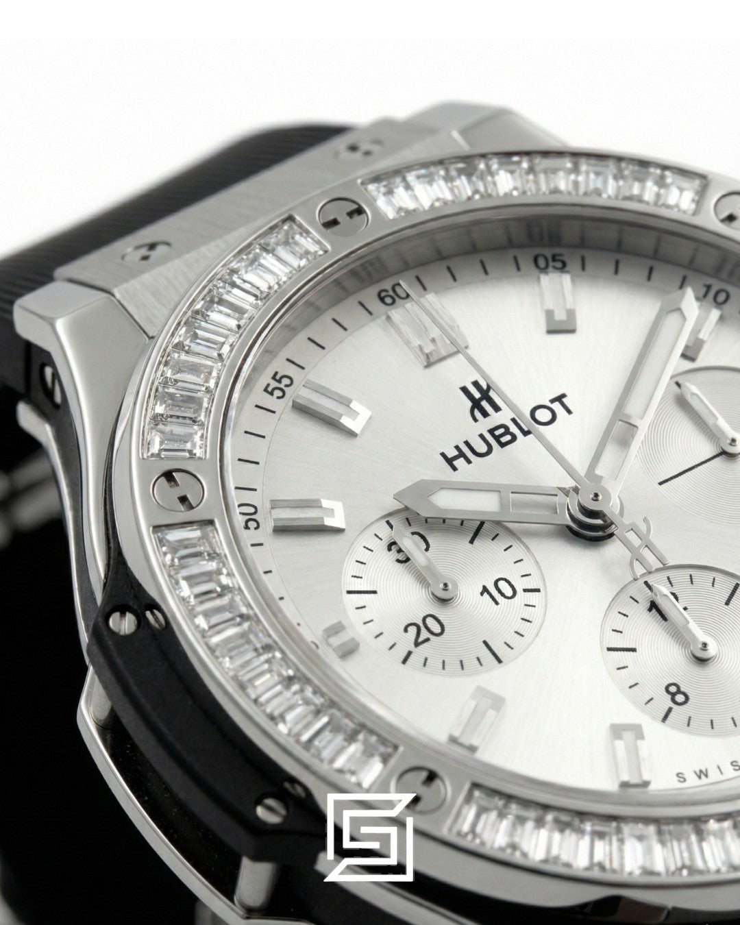 Hublot Big Bang Women - White Diamond - Black Rubber Strap - Japanese Quartz