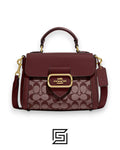 Morgan Top Handle Satchel Bag In Signature Chambray Style No. CH142 Marron