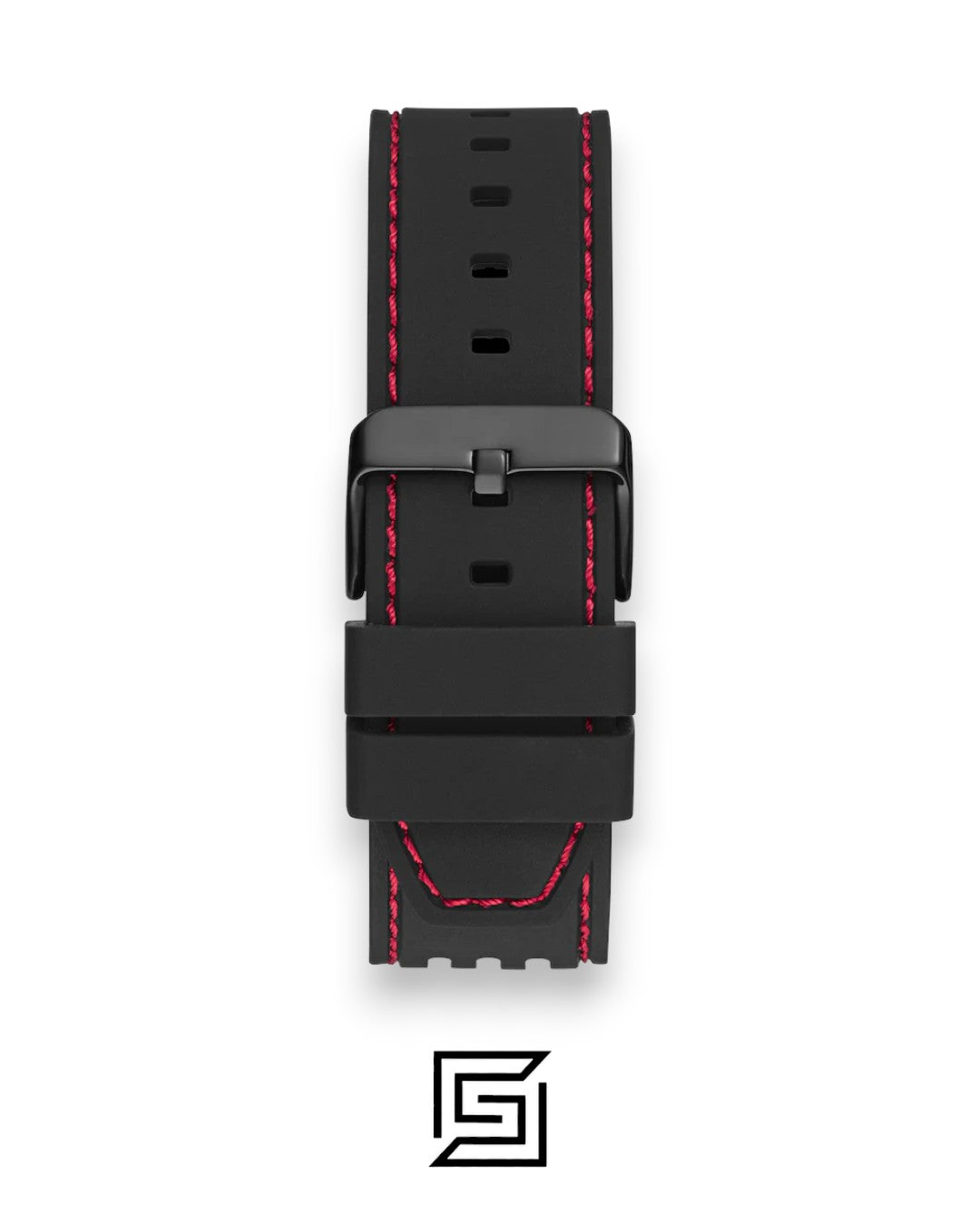 ساعة يد للرجال من جيس GUESS MEN RED بلون أسود ومينا أحمر تناظرية GW0499G4