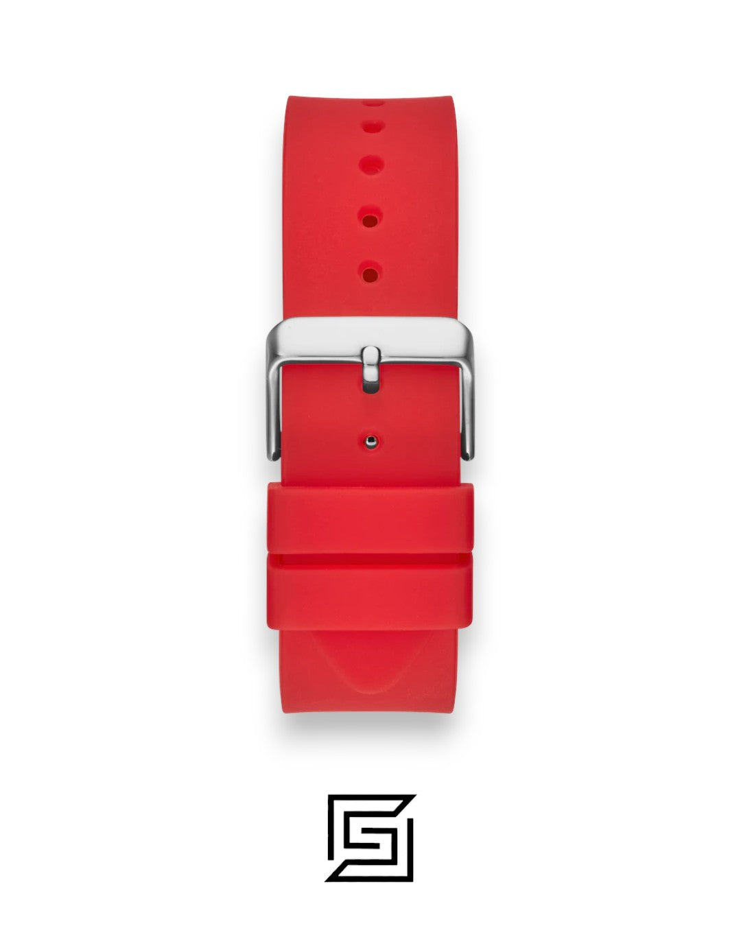 ساعة يد رجالية GUESS تناظرية بسوار أسود وميناء أحمر GW0203G4
