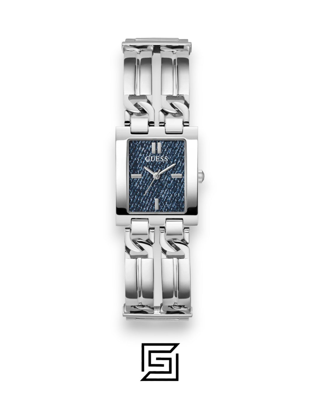 GUESS ساعة نسائية فضية اللون أنالوج طراز GW0807L1