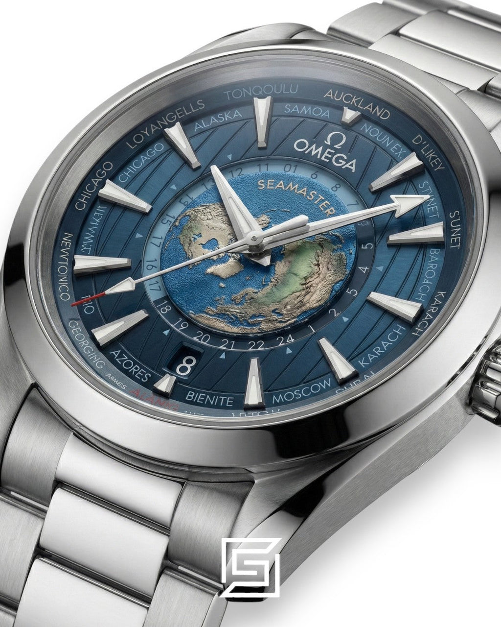 Omega Aqua Terra Worldtimer – Inspired Edition – Blue Dial – Steel Strap