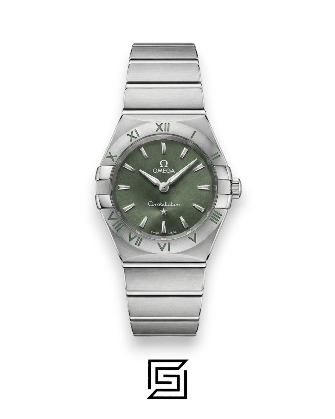 Omega Constellation Ladies 27mm – Olive Green Dial & Stainless Steel