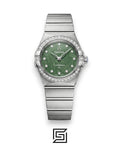 Omega Constellation Ladies 27mm – Green Dial, Diamond Bezel & Stainless Steel